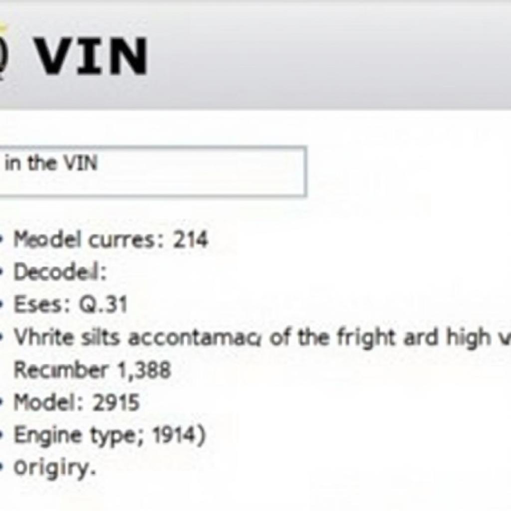 VIN Decoder Example