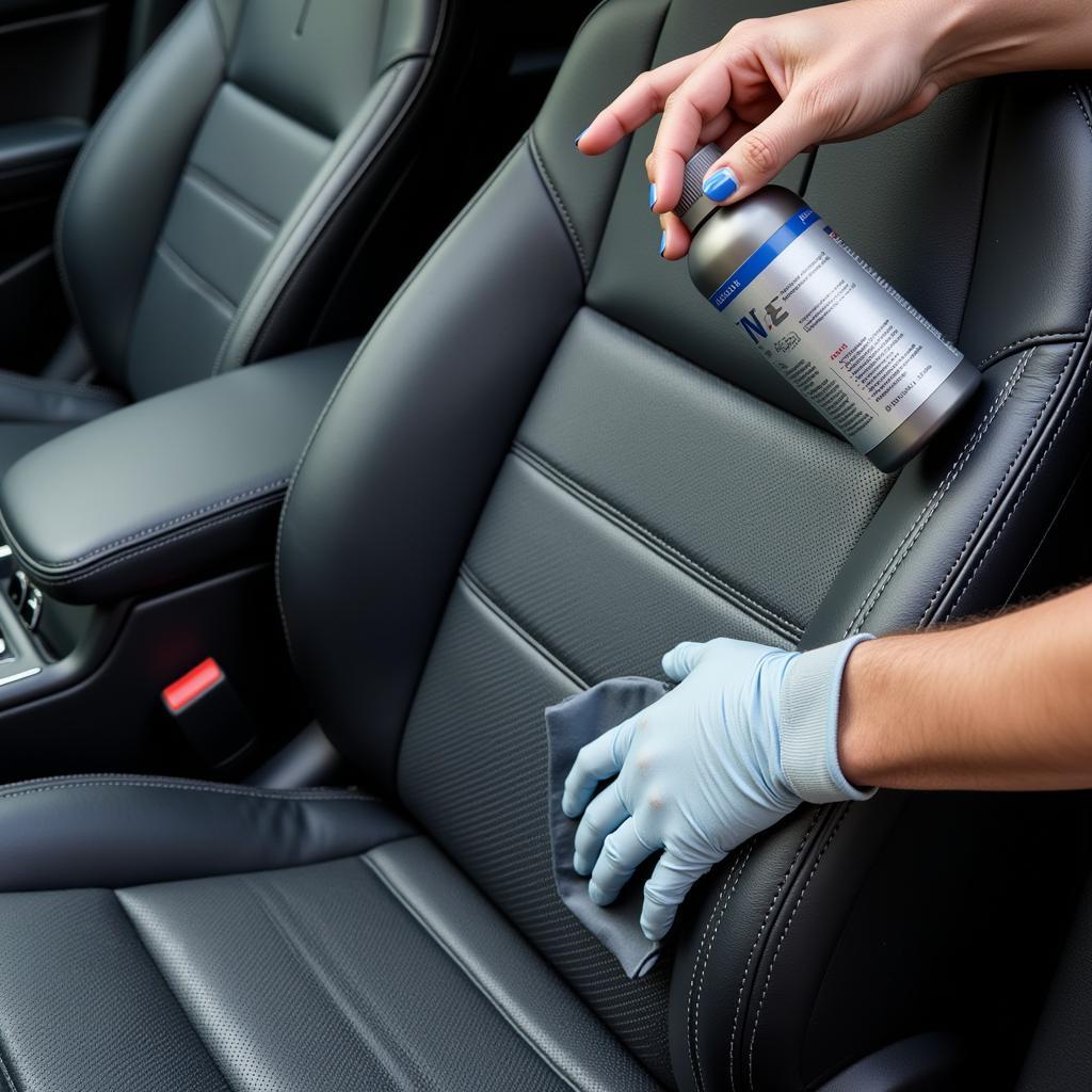 Applying Protectant to Vinyl Car Upholstery