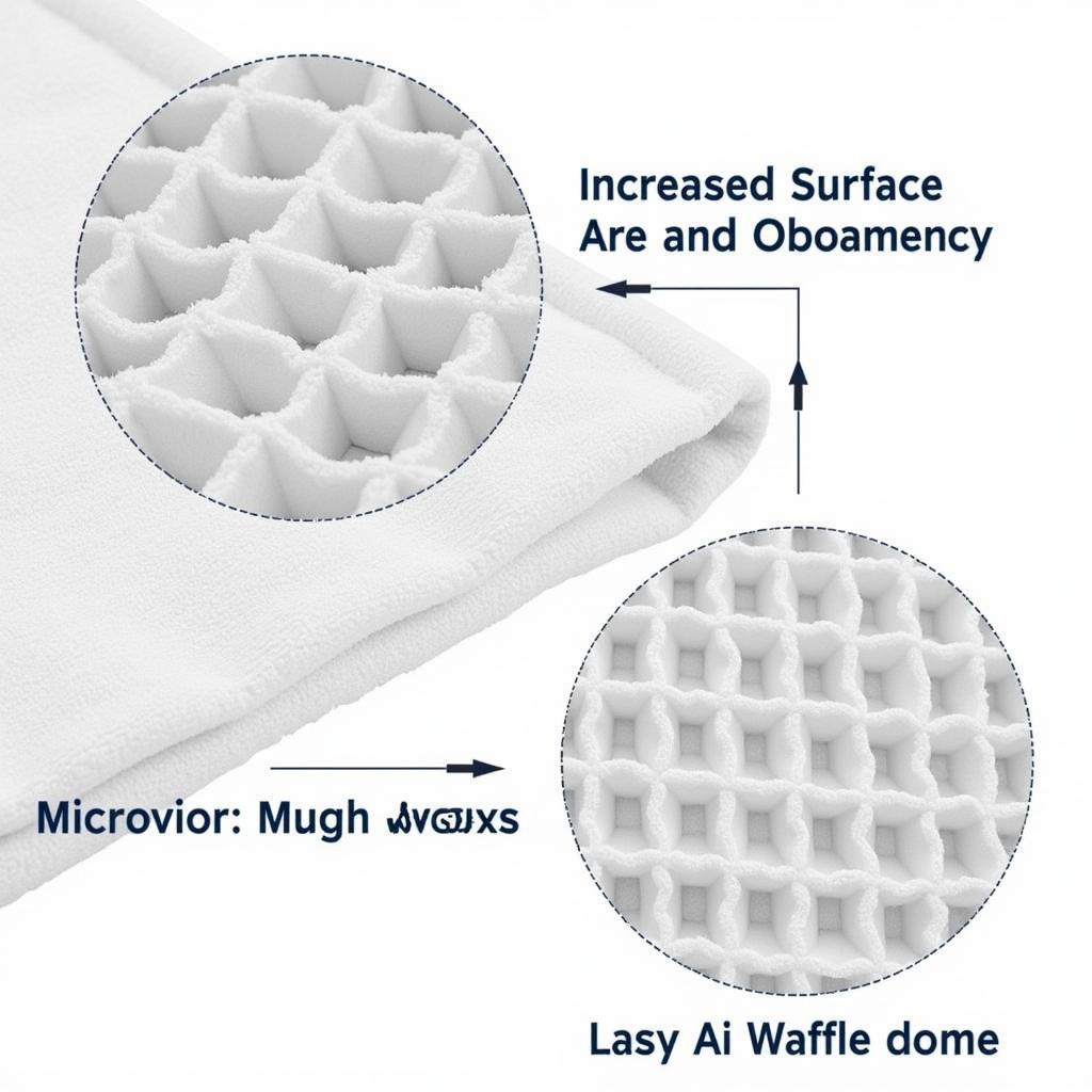 Close-up view of a waffle weave microfiber towel