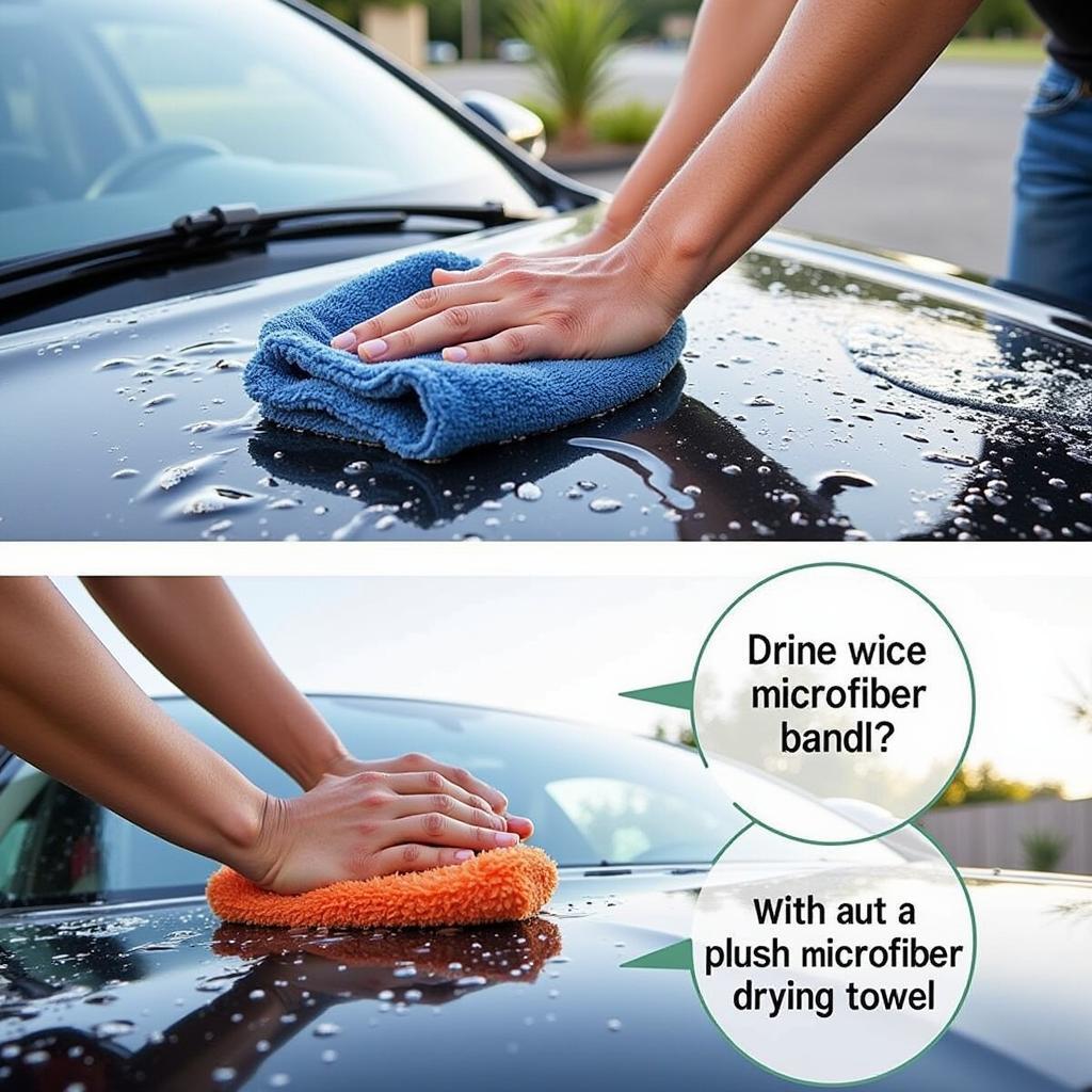 Washing and Drying Car for Professional Detailing