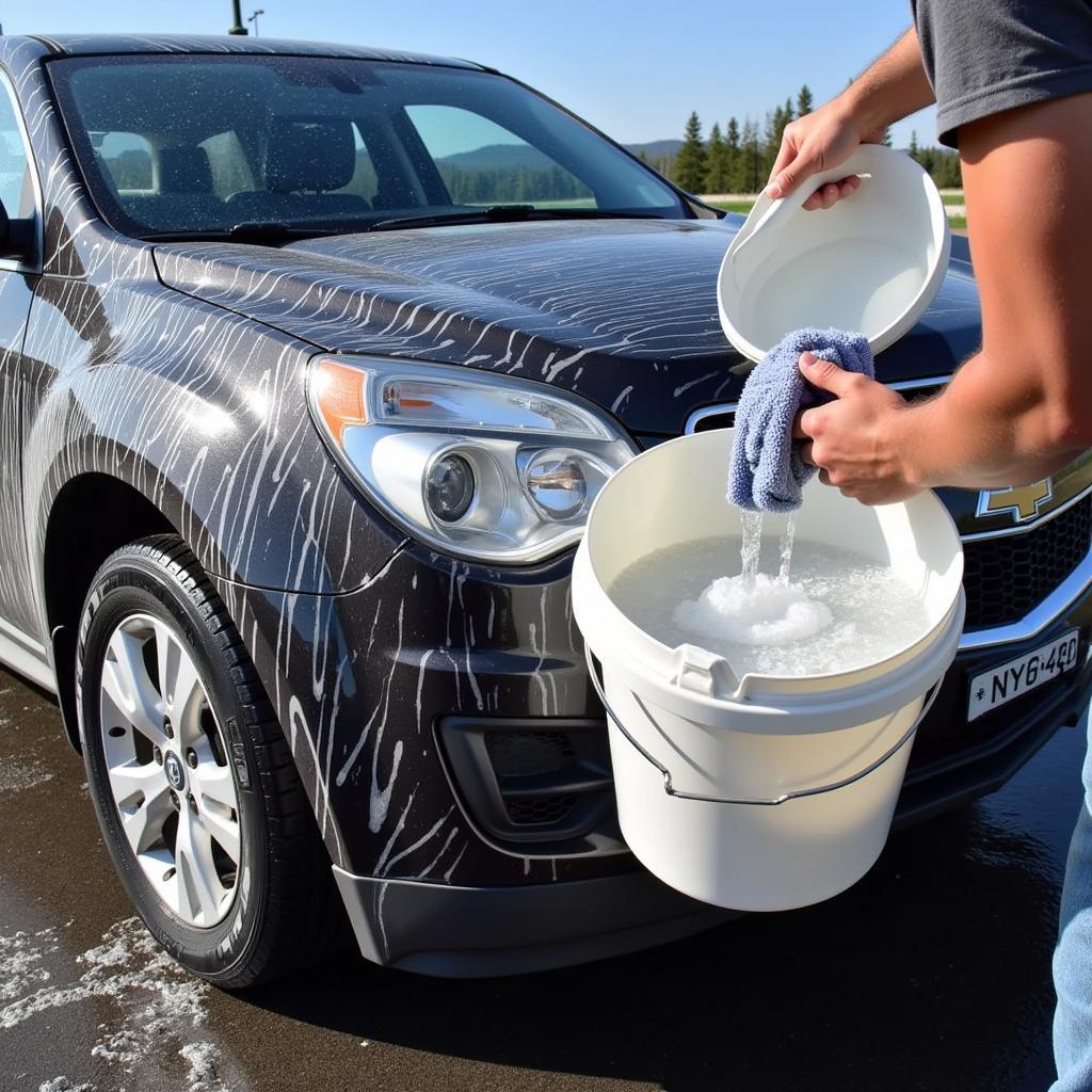 Washing Car with Two Bucket Method