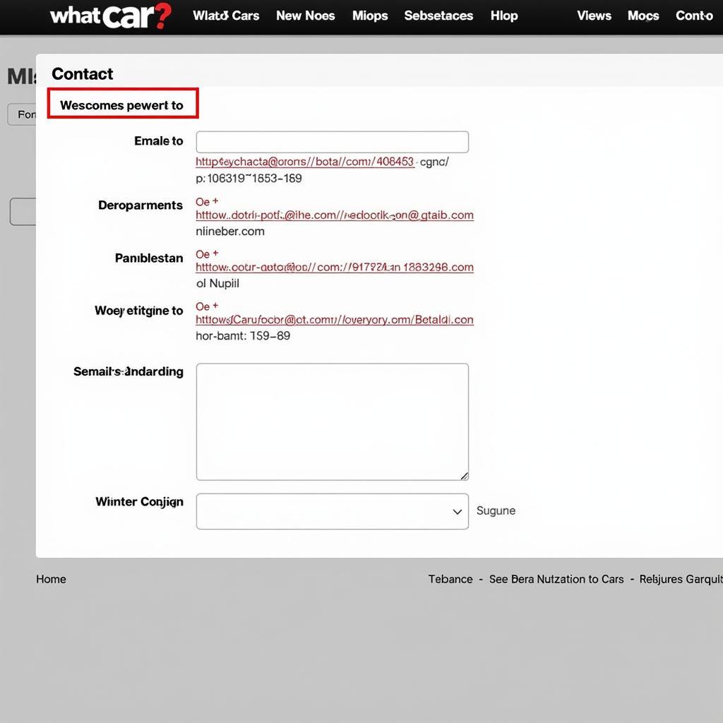 What Car Magazine Website Contact Page