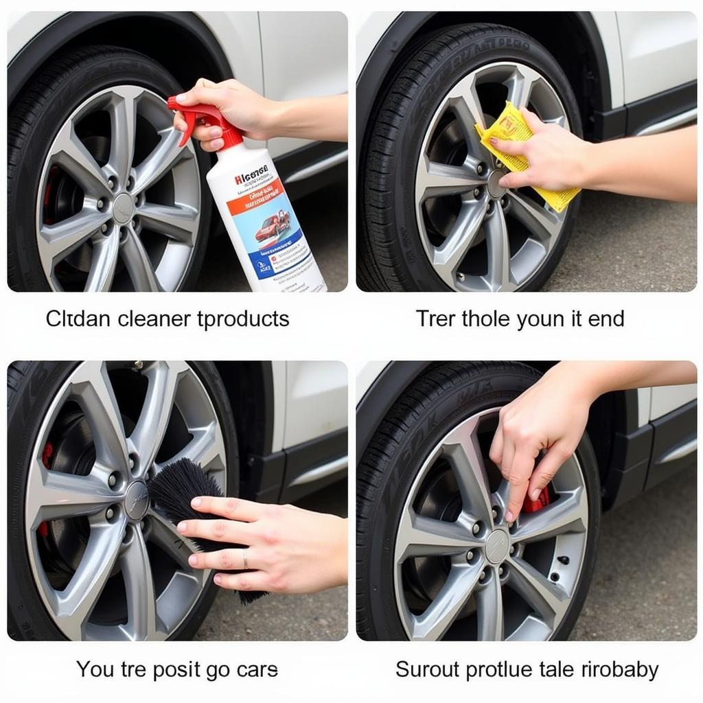 Cleaning wheels and tires with dedicated products