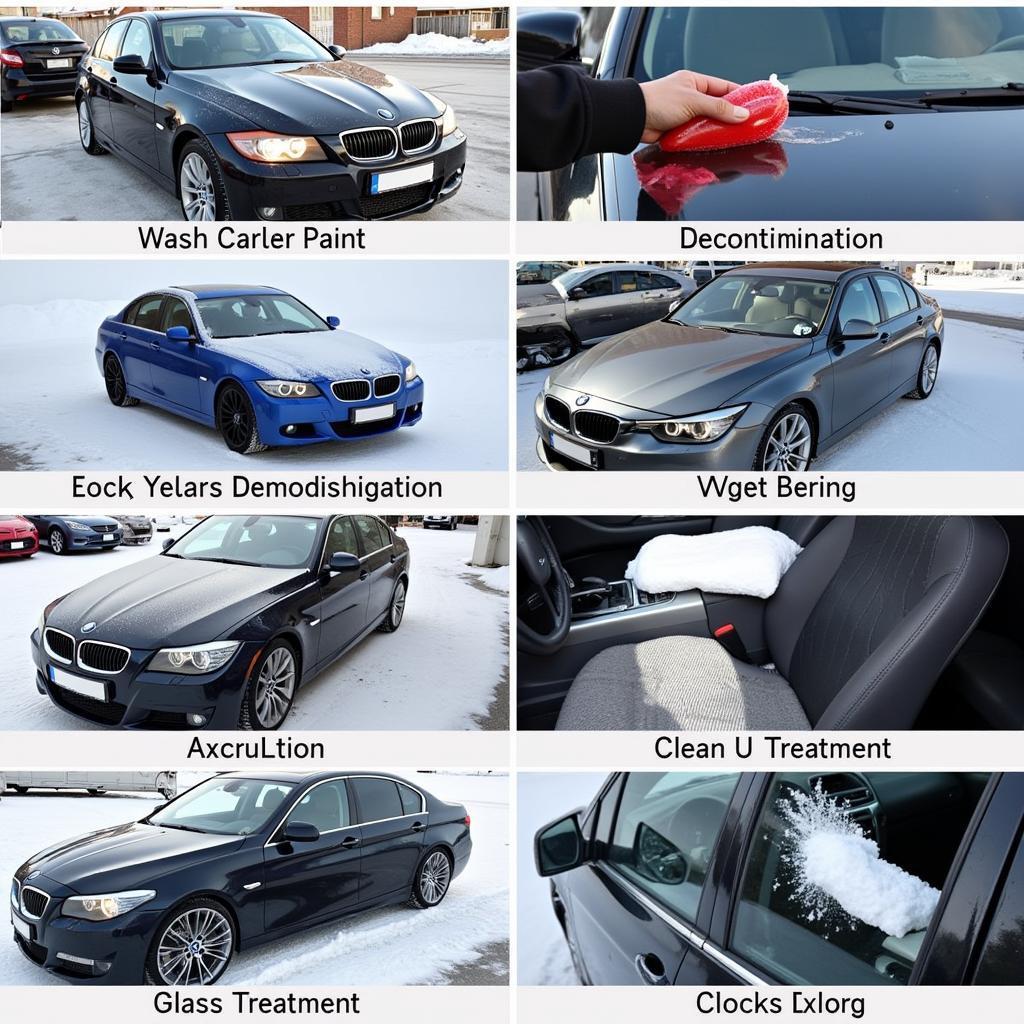 Car detailing process in winter conditions