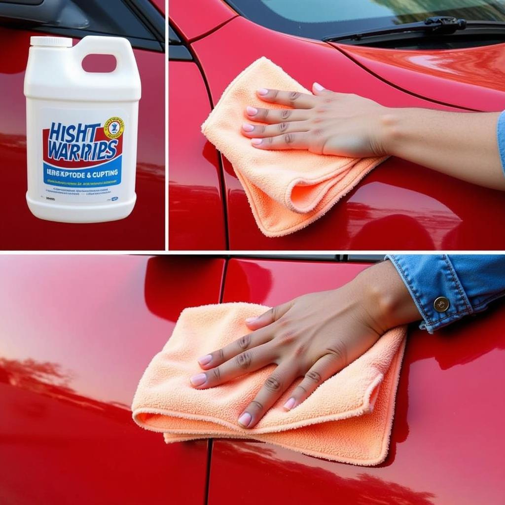 Drying a Wrapped Car with Microfiber Towel