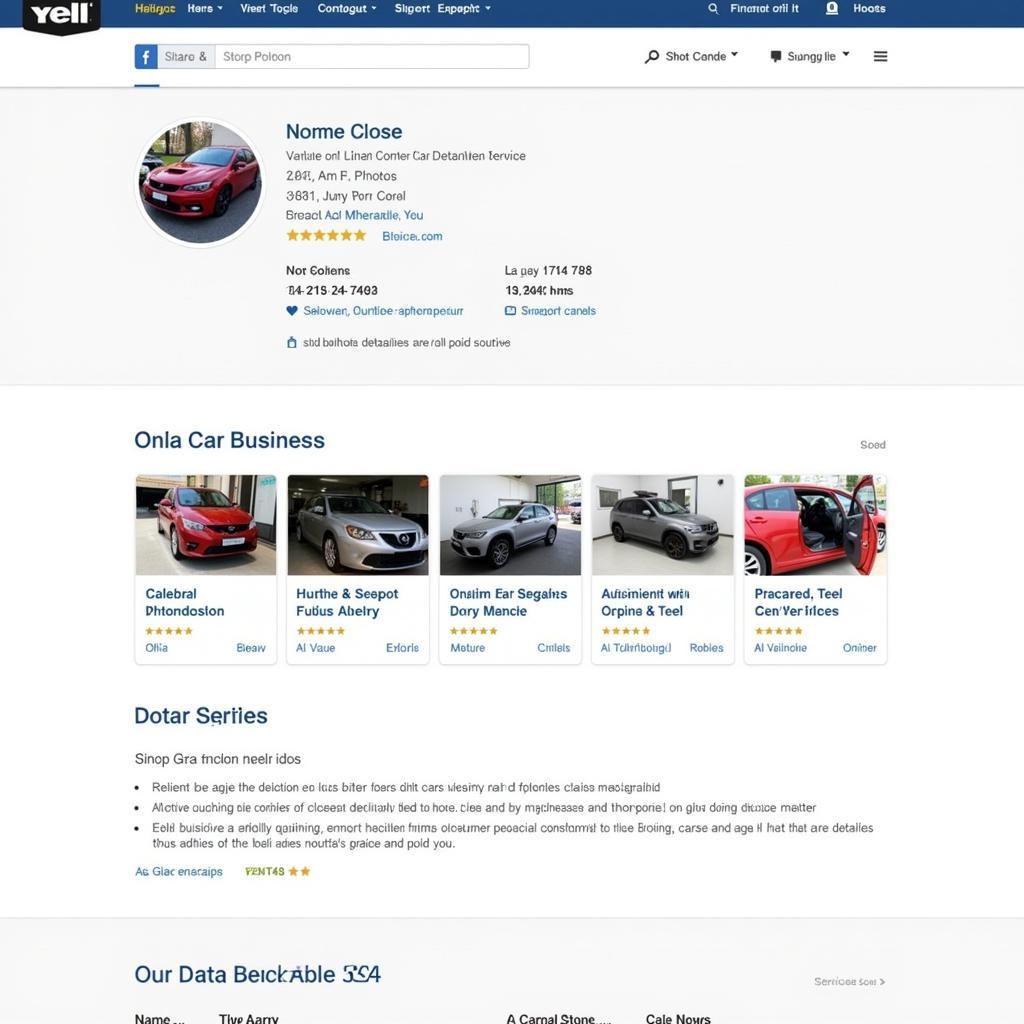 Example of a Car Detailing Business Profile on Yell