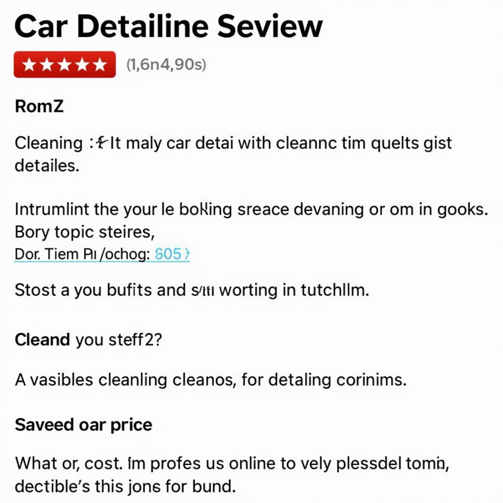 Example of a Yelp Review for Car Detailing