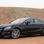 Front view of a 2012 Mercedes CLS 63 AMG showcasing its aggressive front grille and headlights