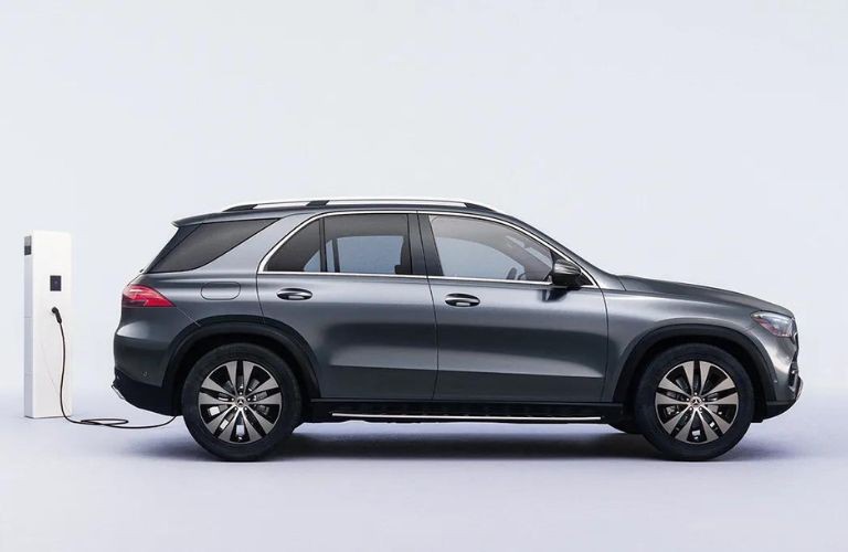 Mercedes-Benz GLE side exterior view, showcasing its elegant design and spacious SUV silhouette