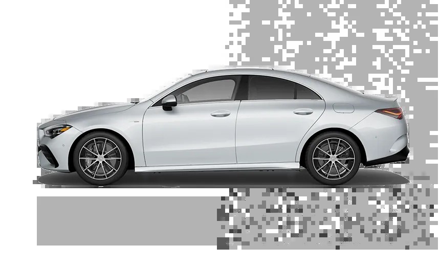 Mercedes-Benz AMG CLA 35 Coupe side view dimensions showcasing vehicle proportions and design