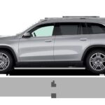 Mercedes GLS 450 side view dimensions showcasing spacious SUV size