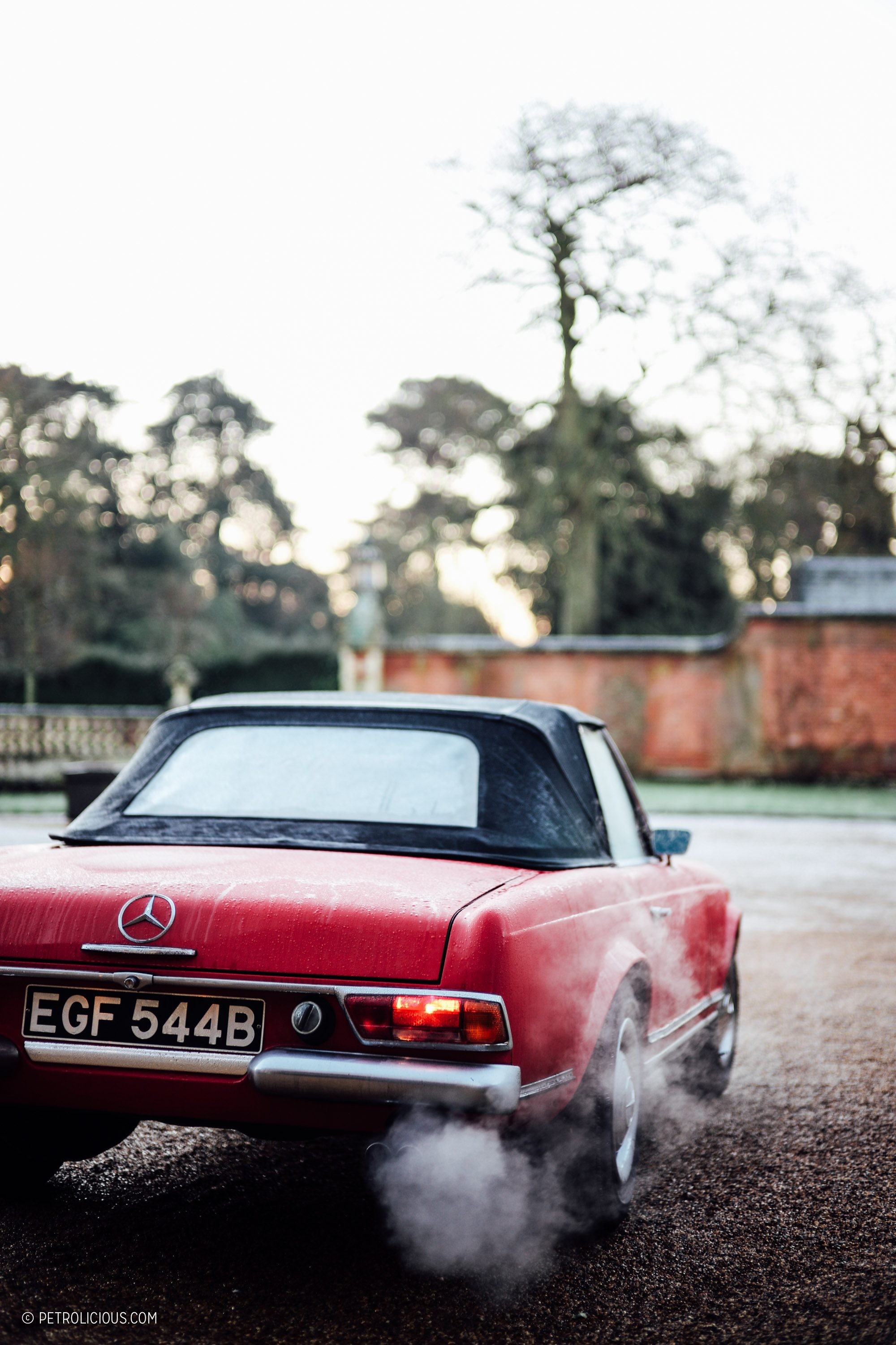 Classic Mercedes 230 SL Roadster in Red