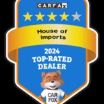 CARFAX Top-Rated Dealer Badge for House of Imports, Orange County