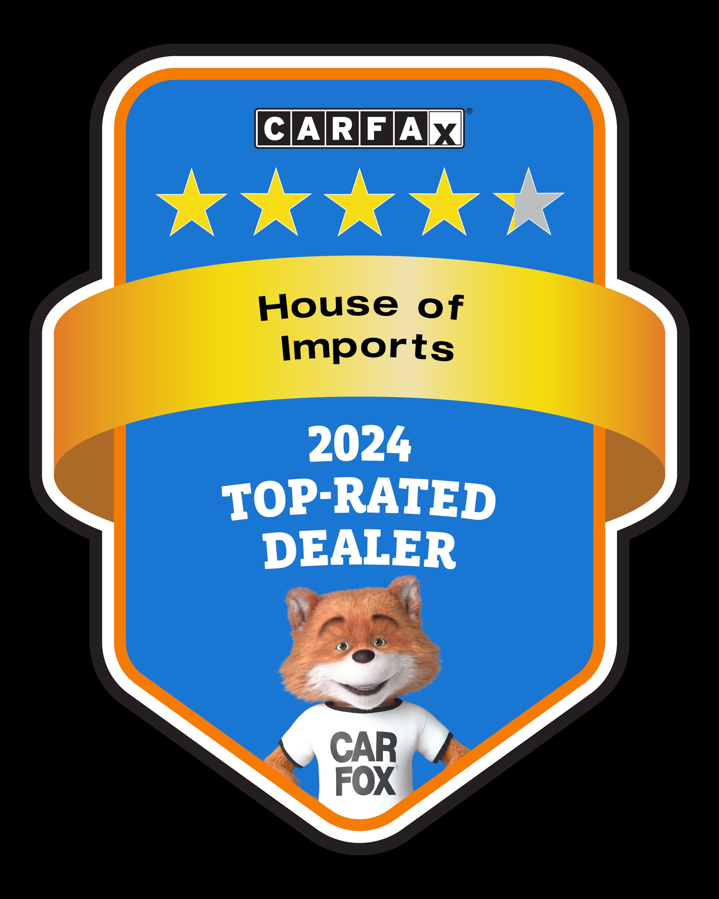 CARFAX Top-Rated Dealer Badge for House of Imports, Orange County