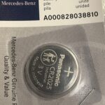 Mercedes-Benz branded Panasonic CR2025 battery, highlighting the official part