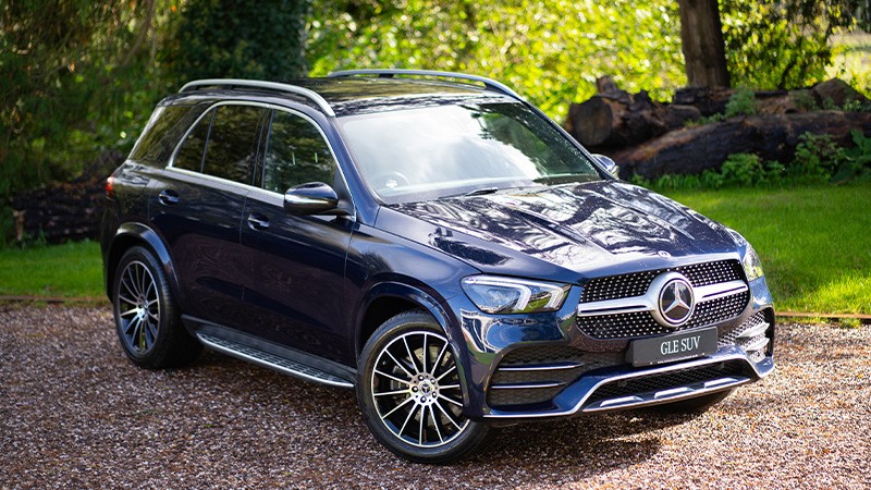 Blue Mercedes-Benz Car