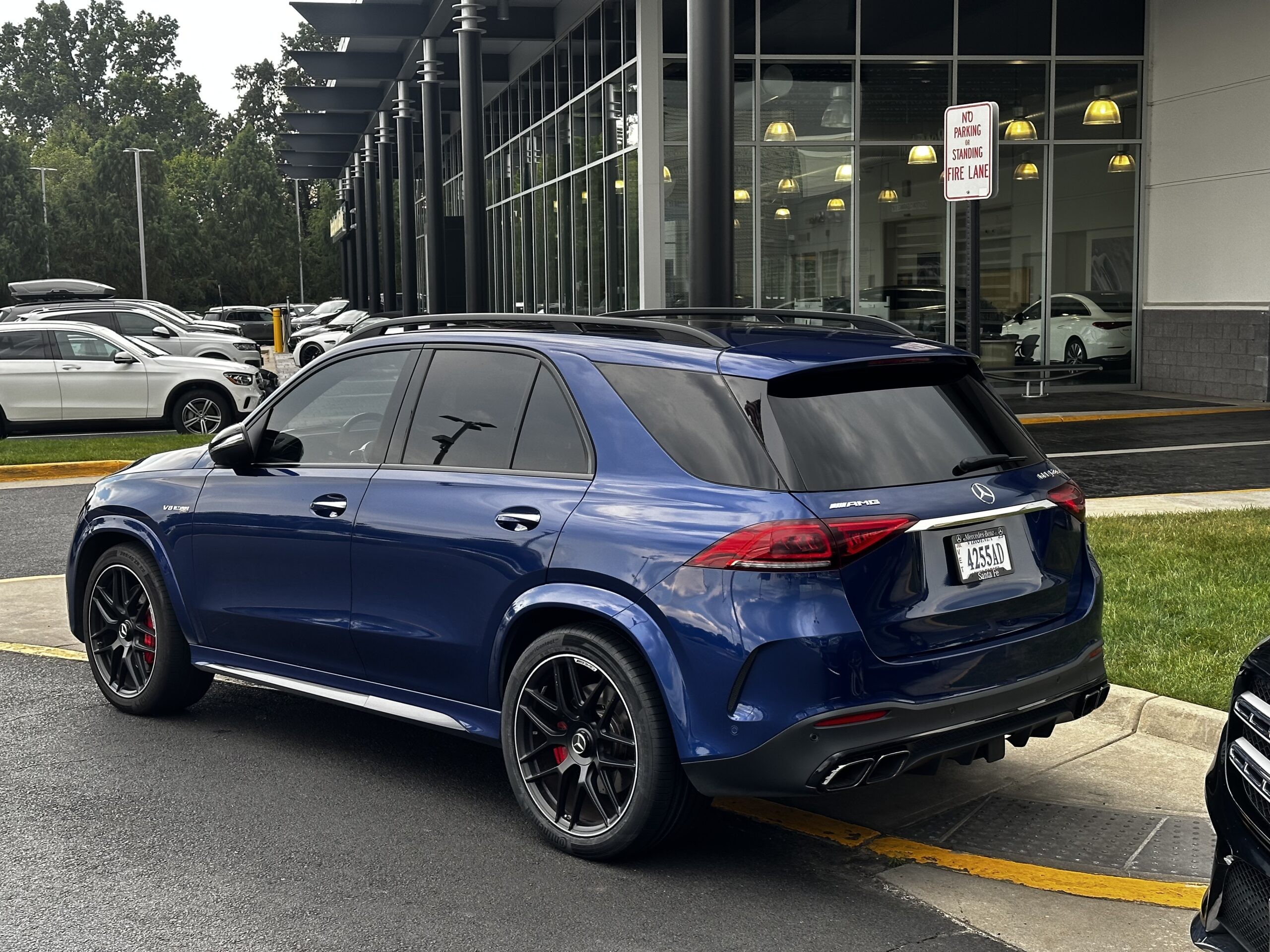 Mercedes GLE 63 S AMG parked outdoors, showcasing its sporty SUV design, suitable for a blog post about luxury car ownership and potential CarMax trade-in considerations.