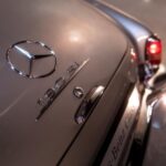 Mercedes-Benz emblem light, also known as the illuminated star, on a vehicle grille