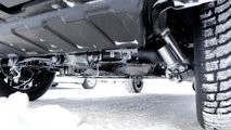 Mercedes-Benz EQG suspension system detail, showcasing robust off-road engineering in spy photos.