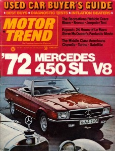 Mercedes-Benz 450 SL Roadster on the cover of Motor Trend Magazine June 1971